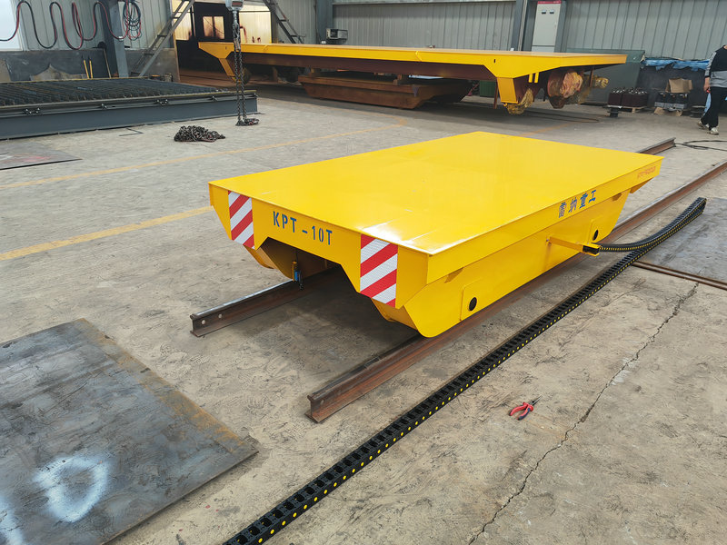 Cyd-fynd Cable Electric Flat Cart gyda Rail 10 Ton