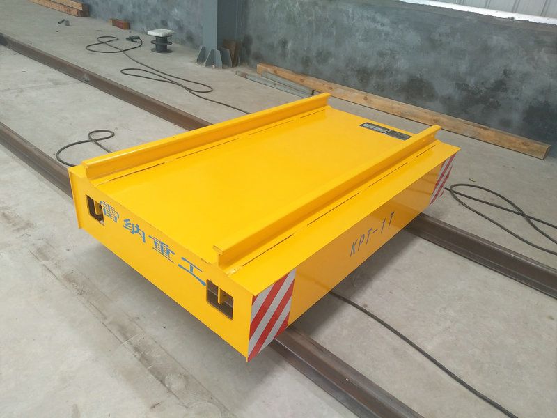 Cable Reel Powered Warehouse Car Flat On Rail gyda Rheolwr Remote