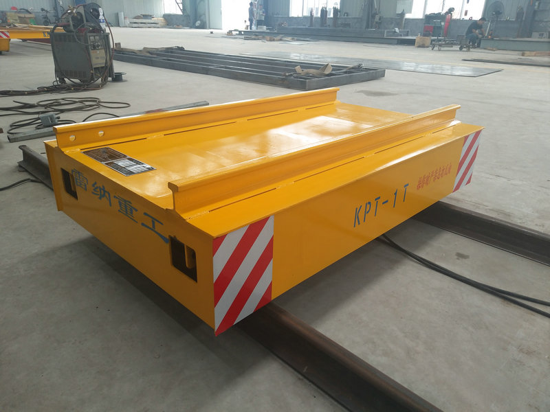 Cable Reel Powered Warehouse Car Flat On Rail gyda Rheolwr Remote
